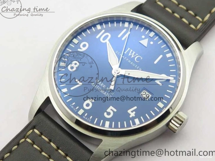 MIROTIME 0513 MARK XVIII Le Petit Prince IW327004 SS FKF 1:1 Best Edition Blue Dial On Brown Leather Strap Trendsetting 7117